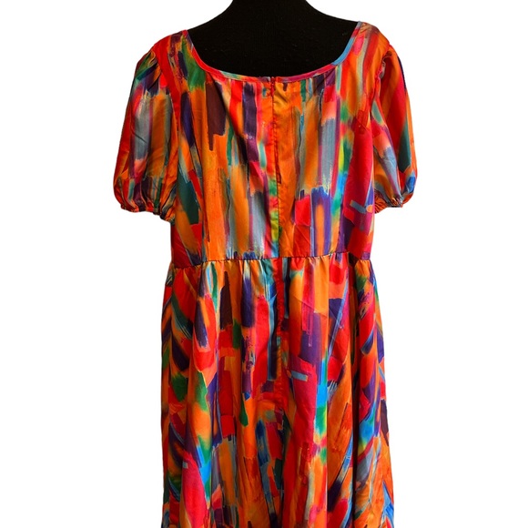 Size 1x SHEIN Curve Dress, bright, zipper, - Picture 2 of 2